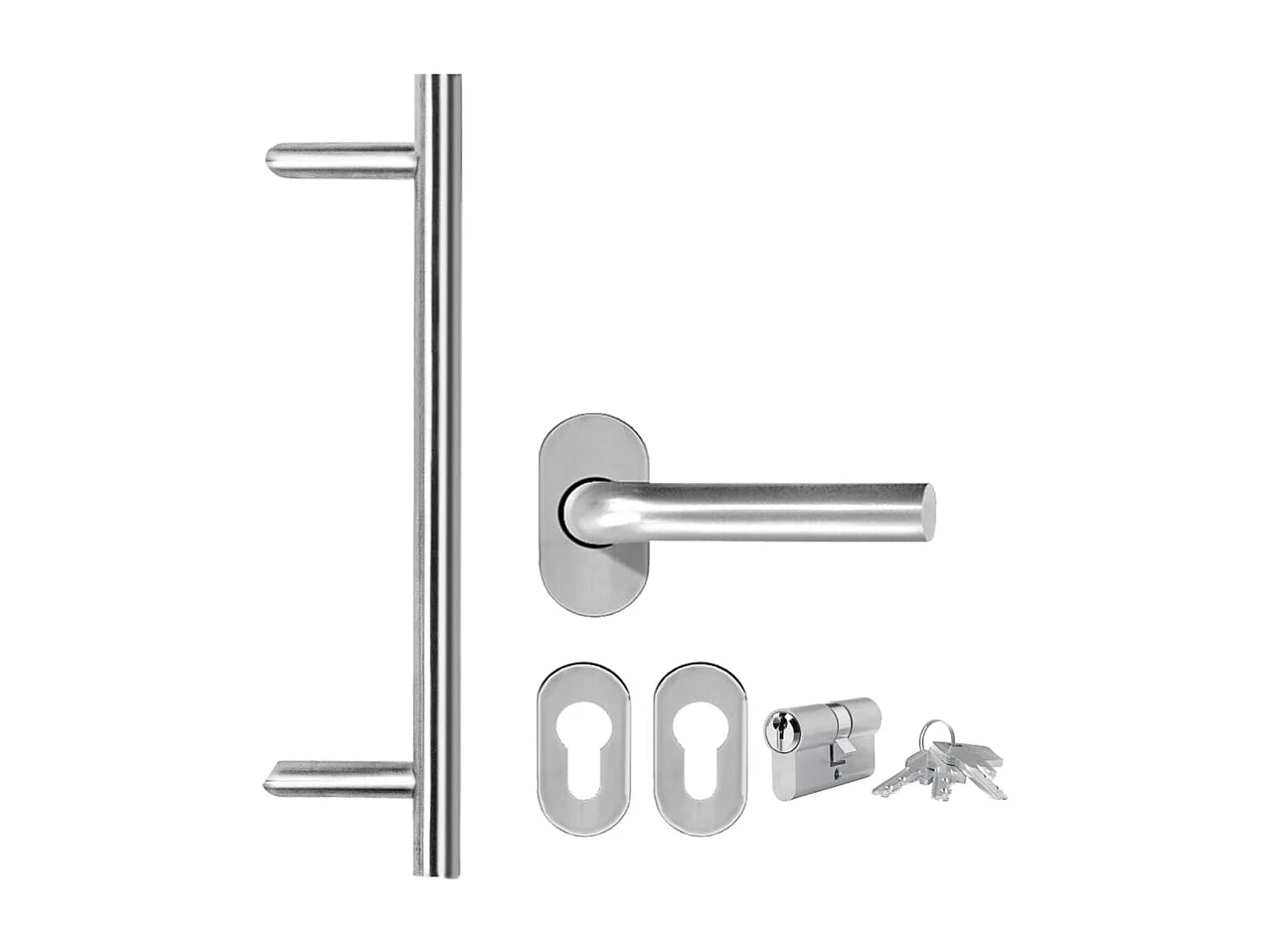 Porte d'entrée Aluminium et PVC Blanc 100x200 cm