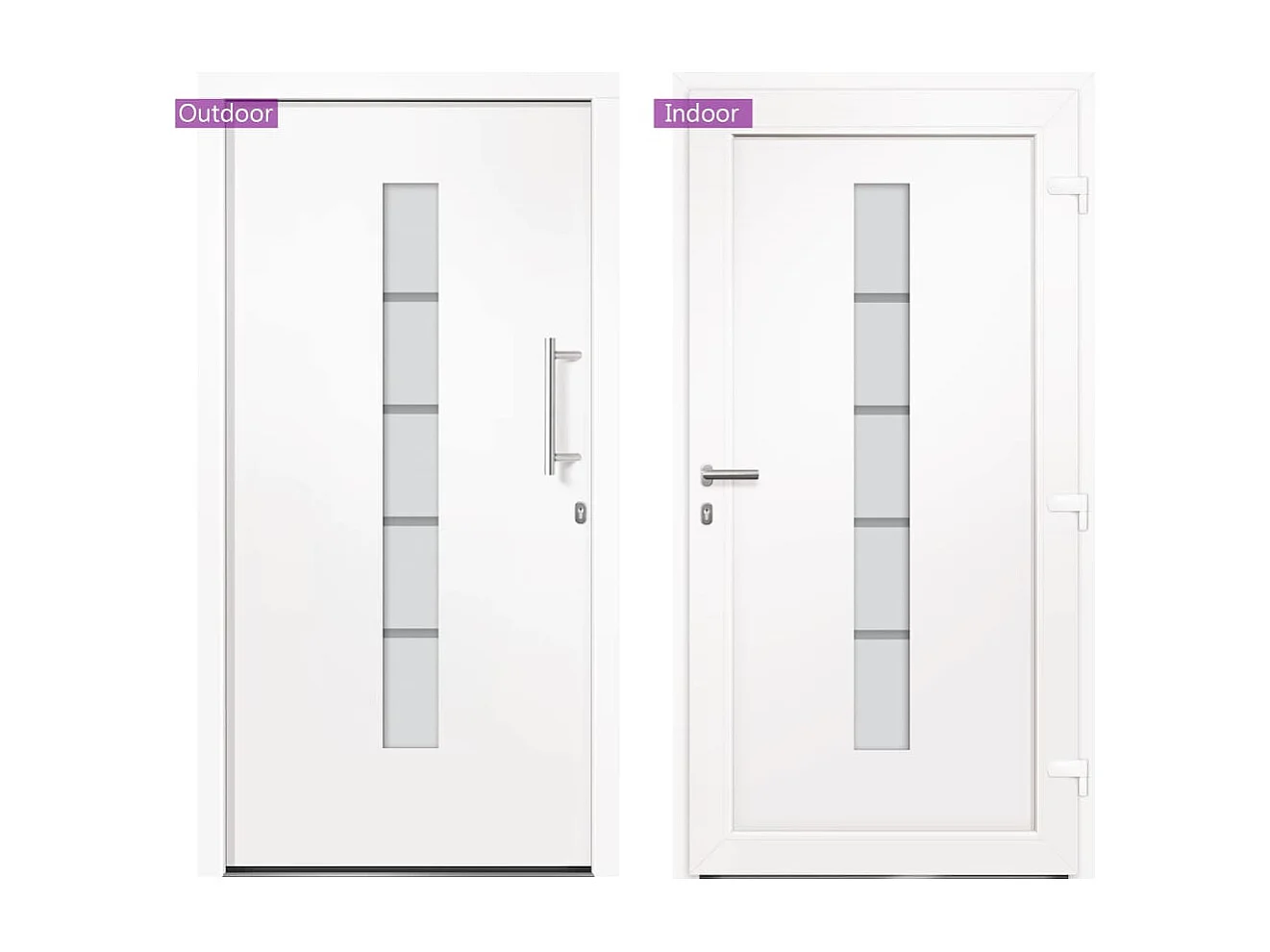 Porte d'entrée Aluminium et PVC Blanc 100x200 cm