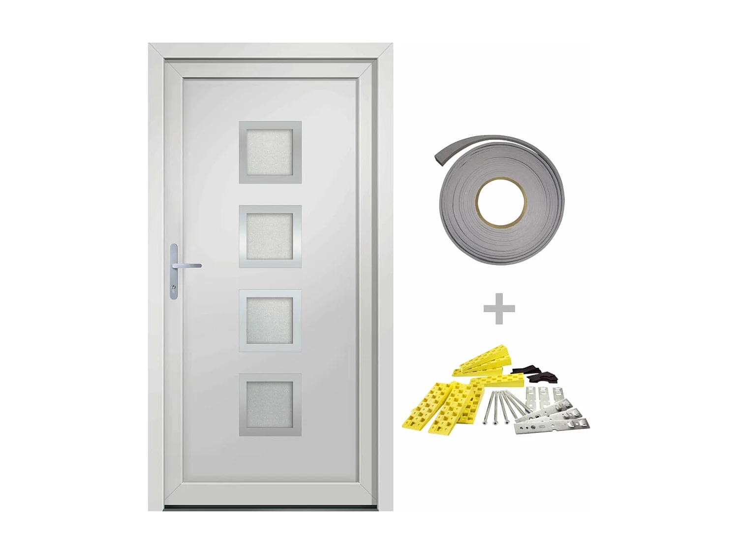 Porta d'ingresso in PVC bianco 98x208 cm