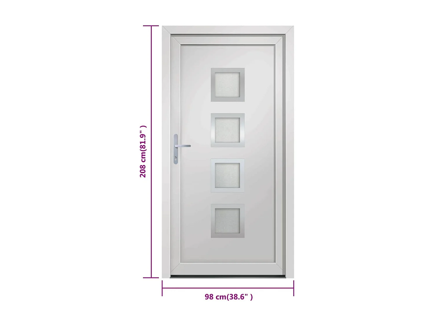 Porta d'ingresso in PVC bianco 98x208 cm