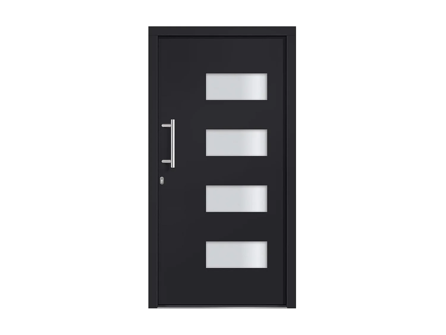 Porta d'ingresso Alluminio e PVC Antracite 110x210 cm