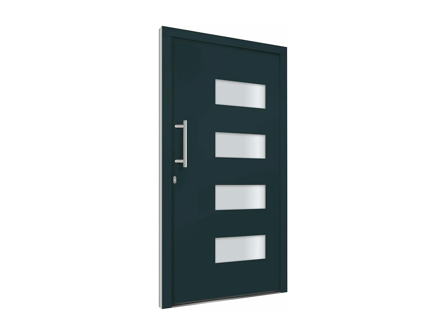 Porta d'ingresso Alluminio e PVC Antracite 110x210 cm
