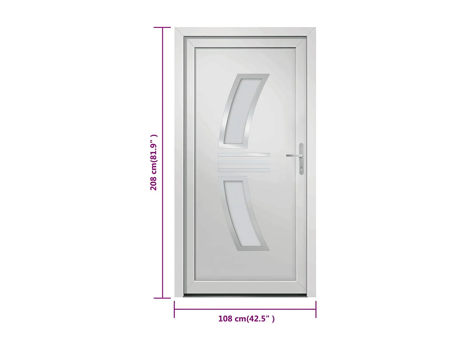 Porta d'ingresso PVC Bianco 108x208 cm