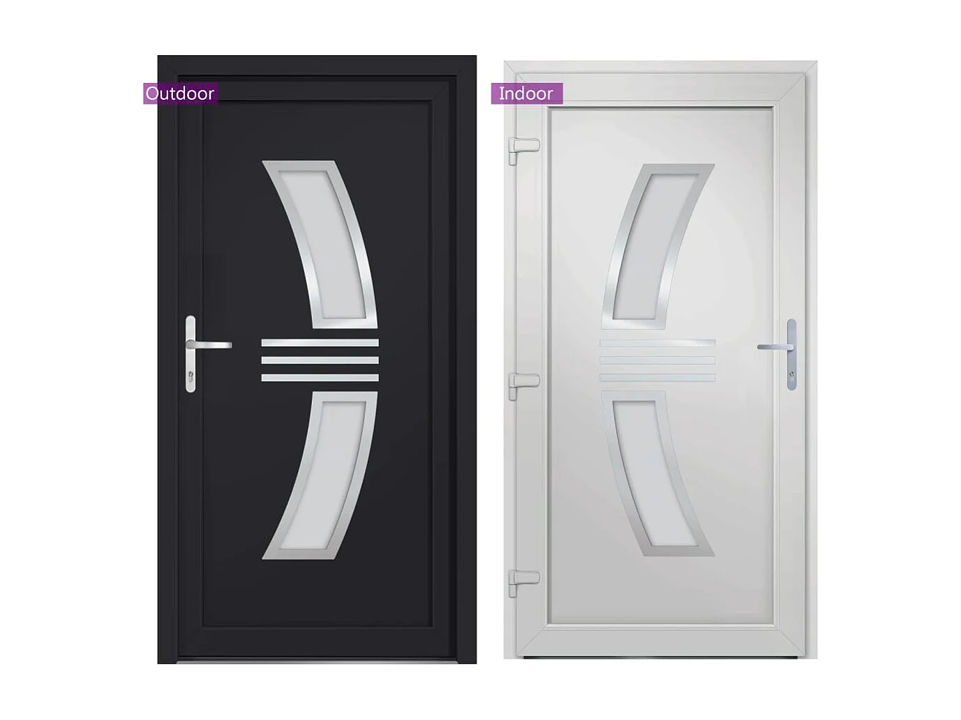 Porte d'entrée anthracite 98x200 cm PVC