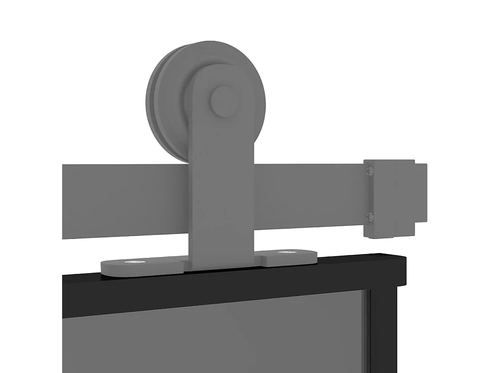 Porte coulissante noir 102,5x205 cm verre trempé aluminium