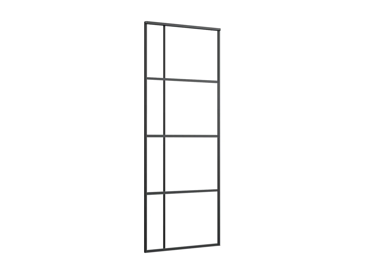 Porta scorrevole ESG vetro e alluminio 76x205 cm Nero