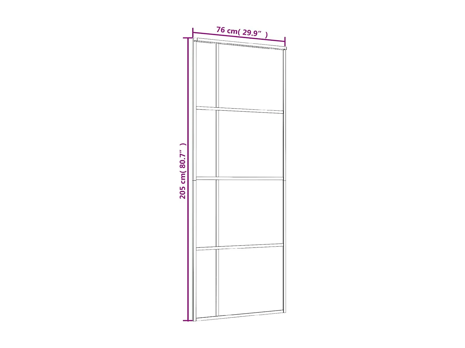 Porta scorrevole ESG vetro e alluminio 76x205 cm Nero