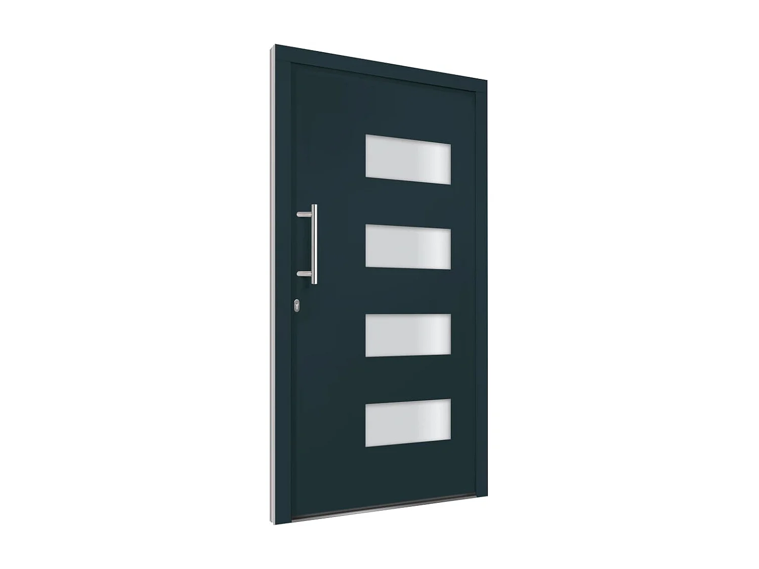 Porta d'ingresso Alluminio e PVC Antracite 100x200 cm