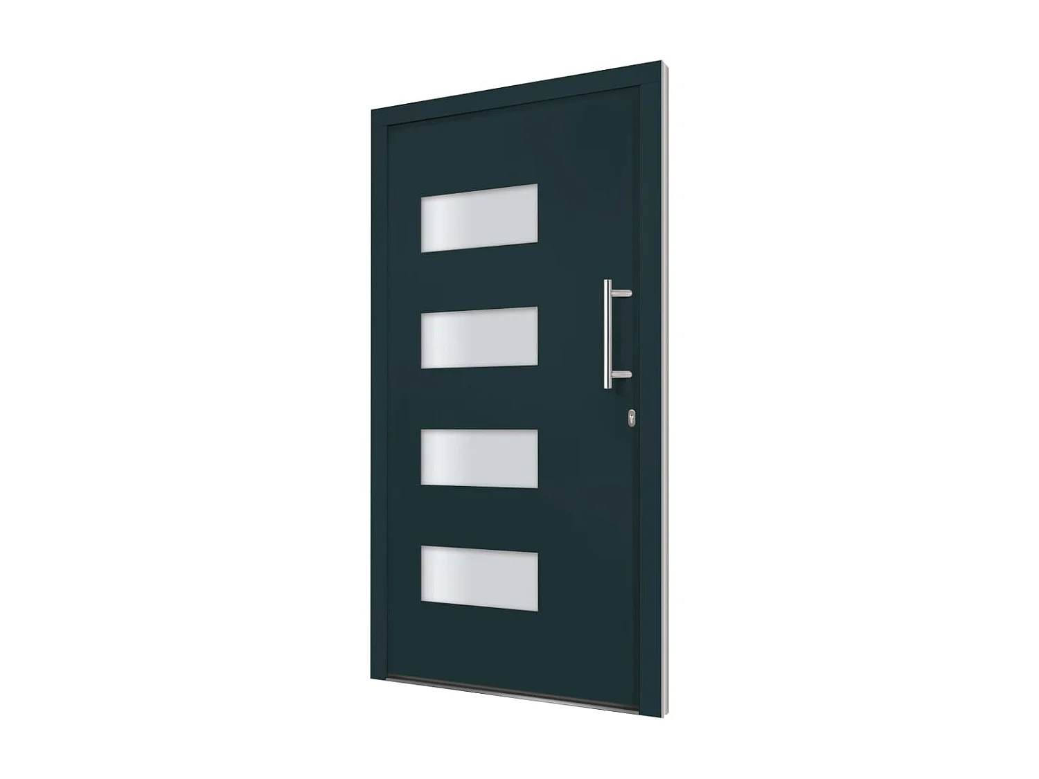 Porta d'ingresso Alluminio e PVC Antracite 100x210 cm