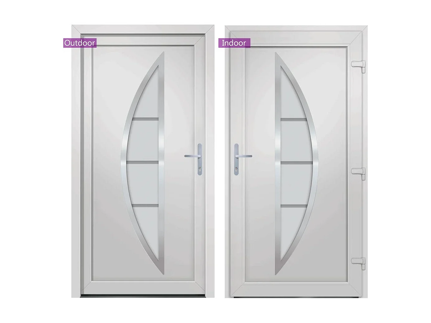 Porta d'ingresso in PVC Bianco 88x200 cm