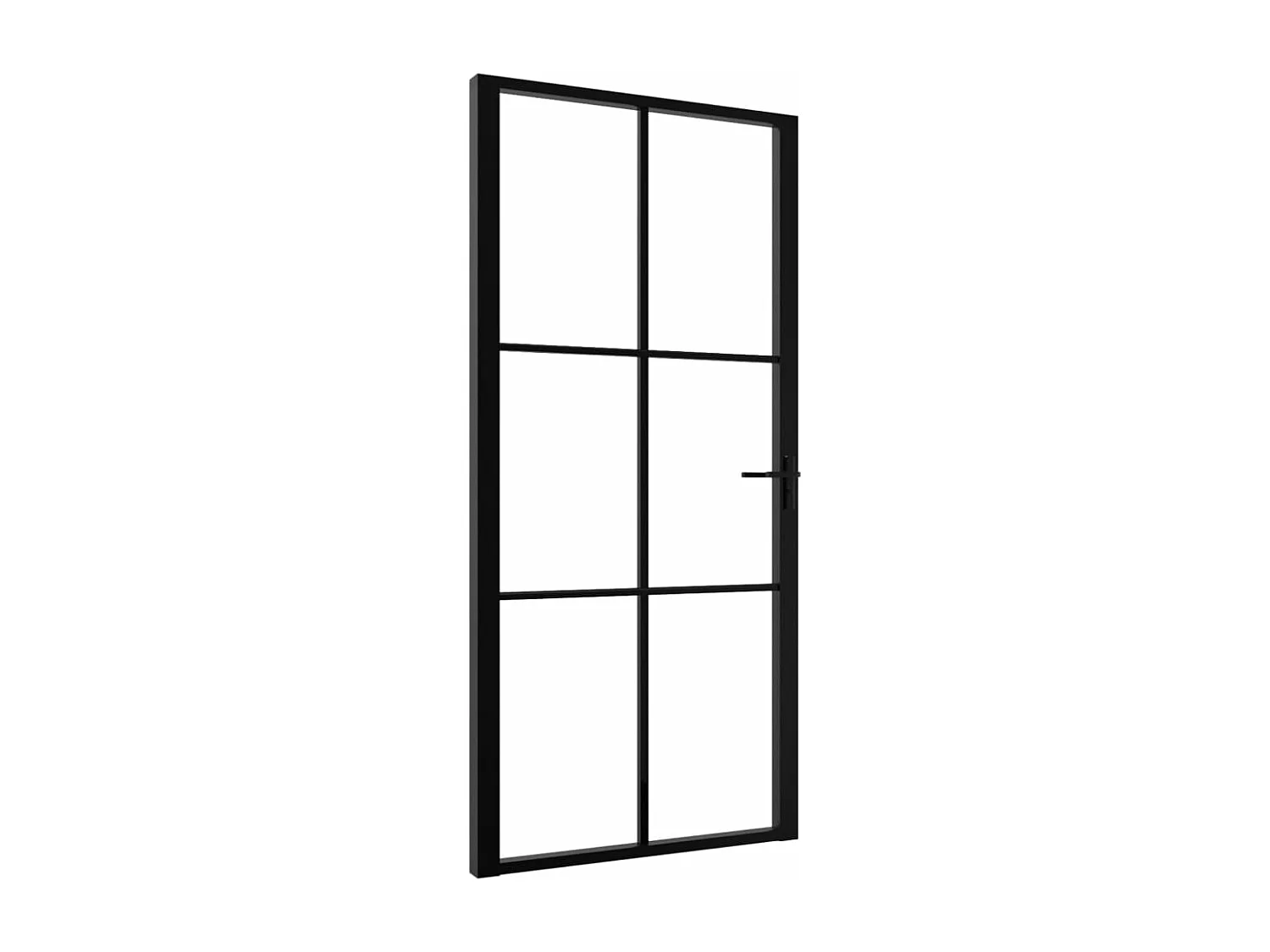 Puerta interior ESG cristal y aluminio 102,5x201,5 cm Negro