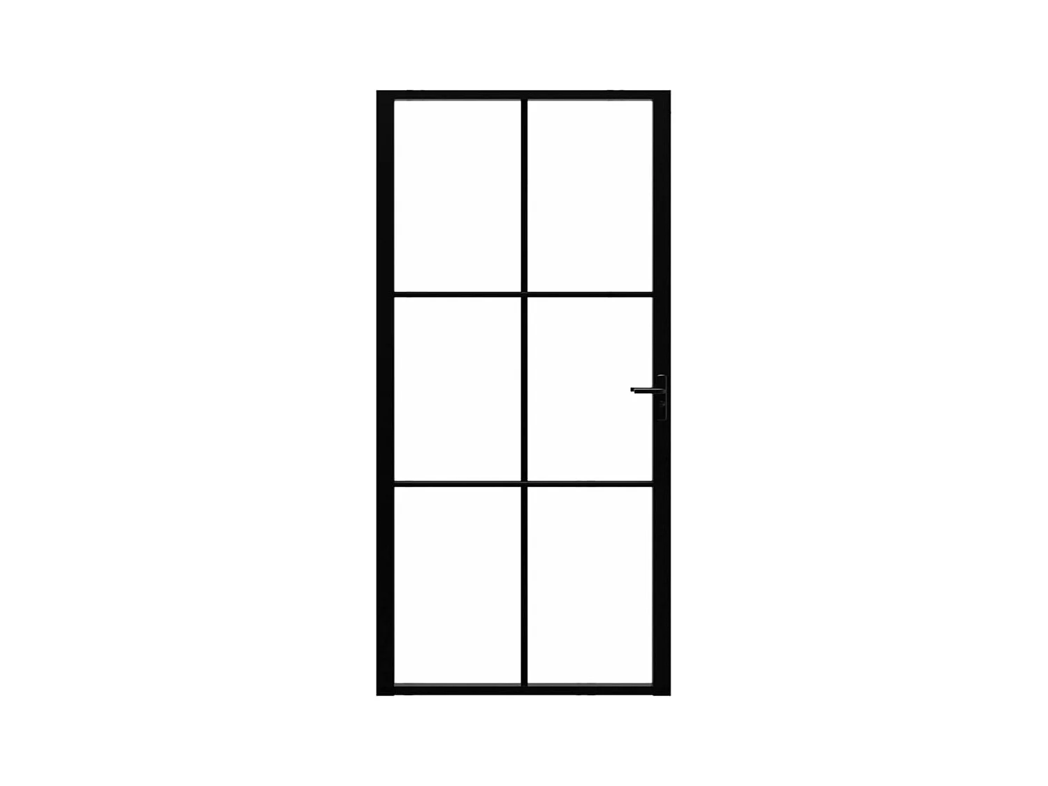 Porte intérieure Verre ESG et aluminium 102,5x201,5 cm Noir
