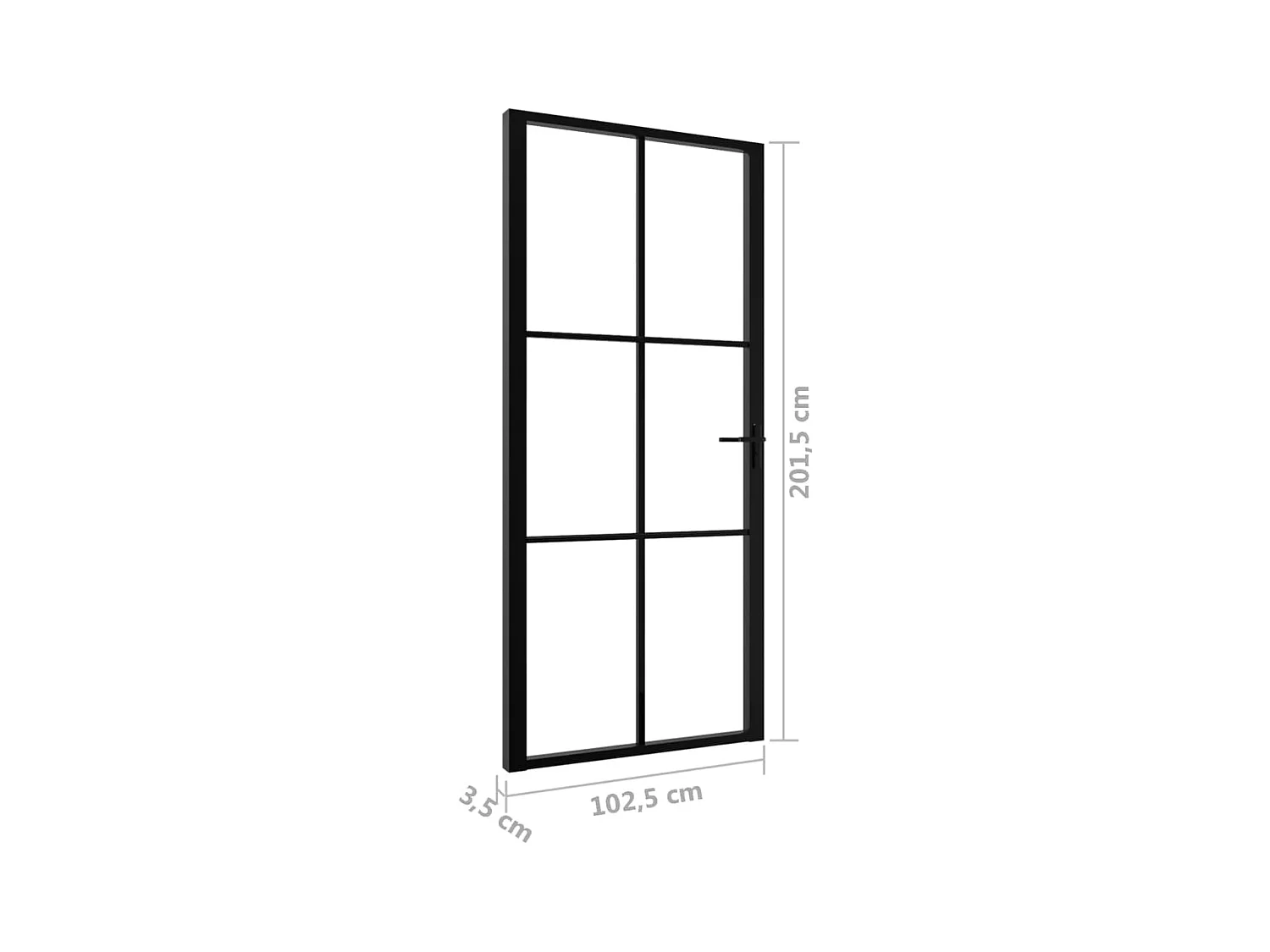 Porte intérieure Verre ESG et aluminium 102,5x201,5 cm Noir