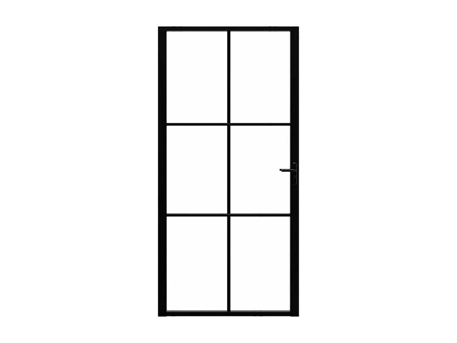 Porte intérieure Verre ESG et aluminium 102,5x201,5 cm Noir