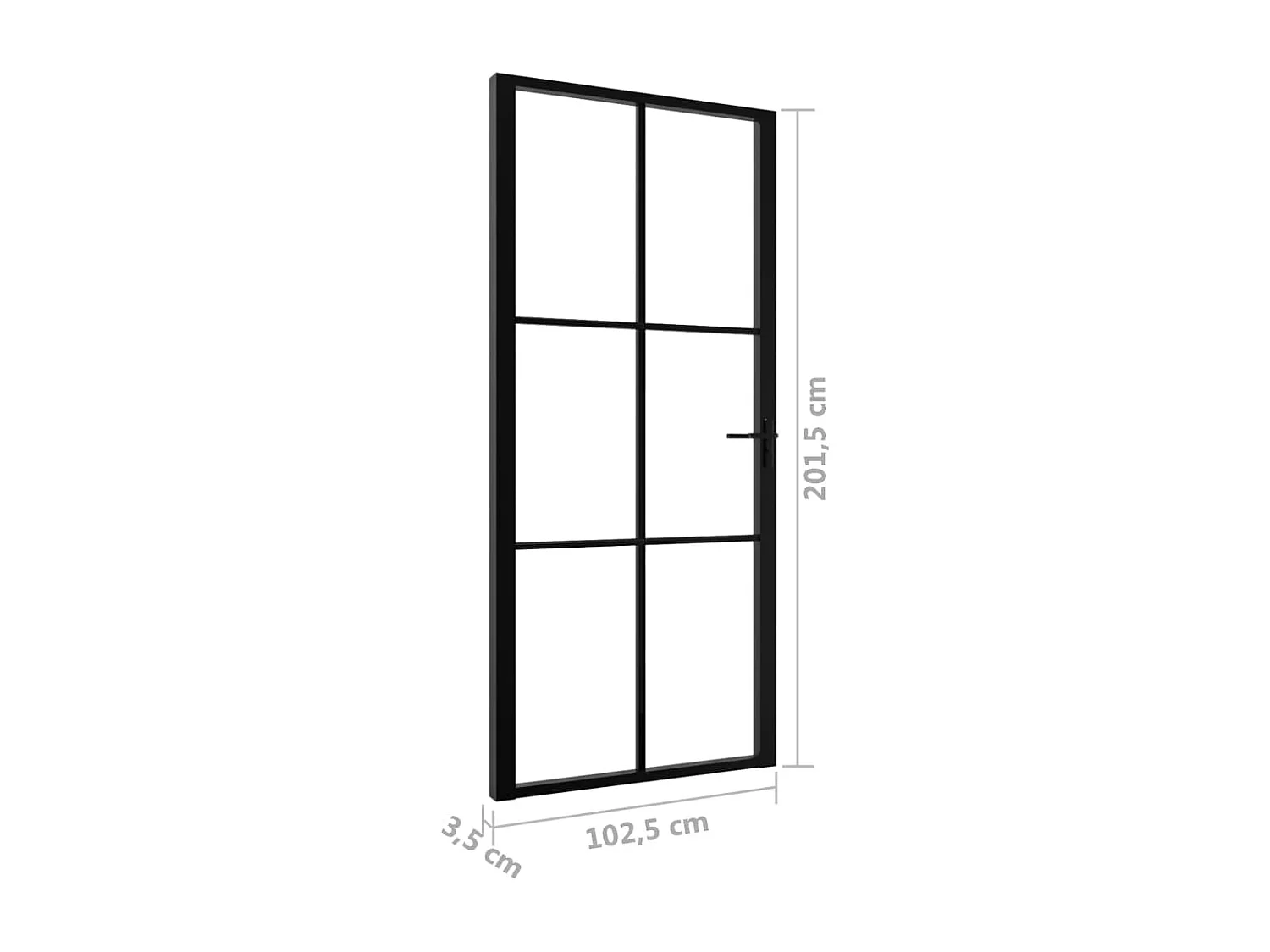 Porte intérieure Verre ESG et aluminium 102,5x201,5 cm Noir