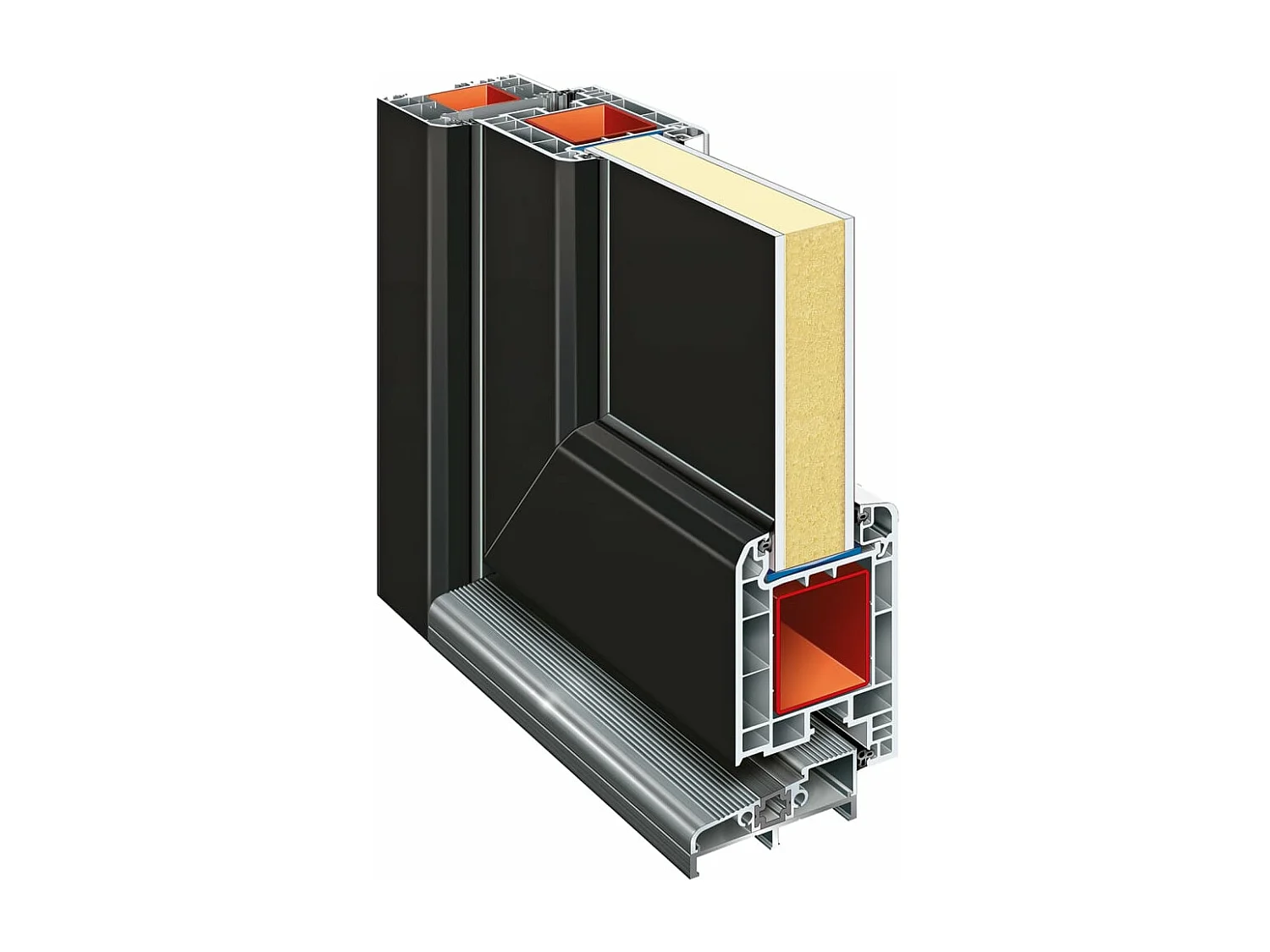 Porte d'entrée anthracite 108x200 cm PVC