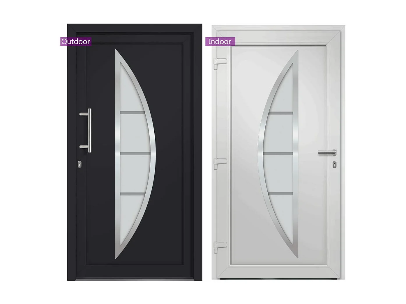 Porte d'entrée Anthracite 98x208 cm