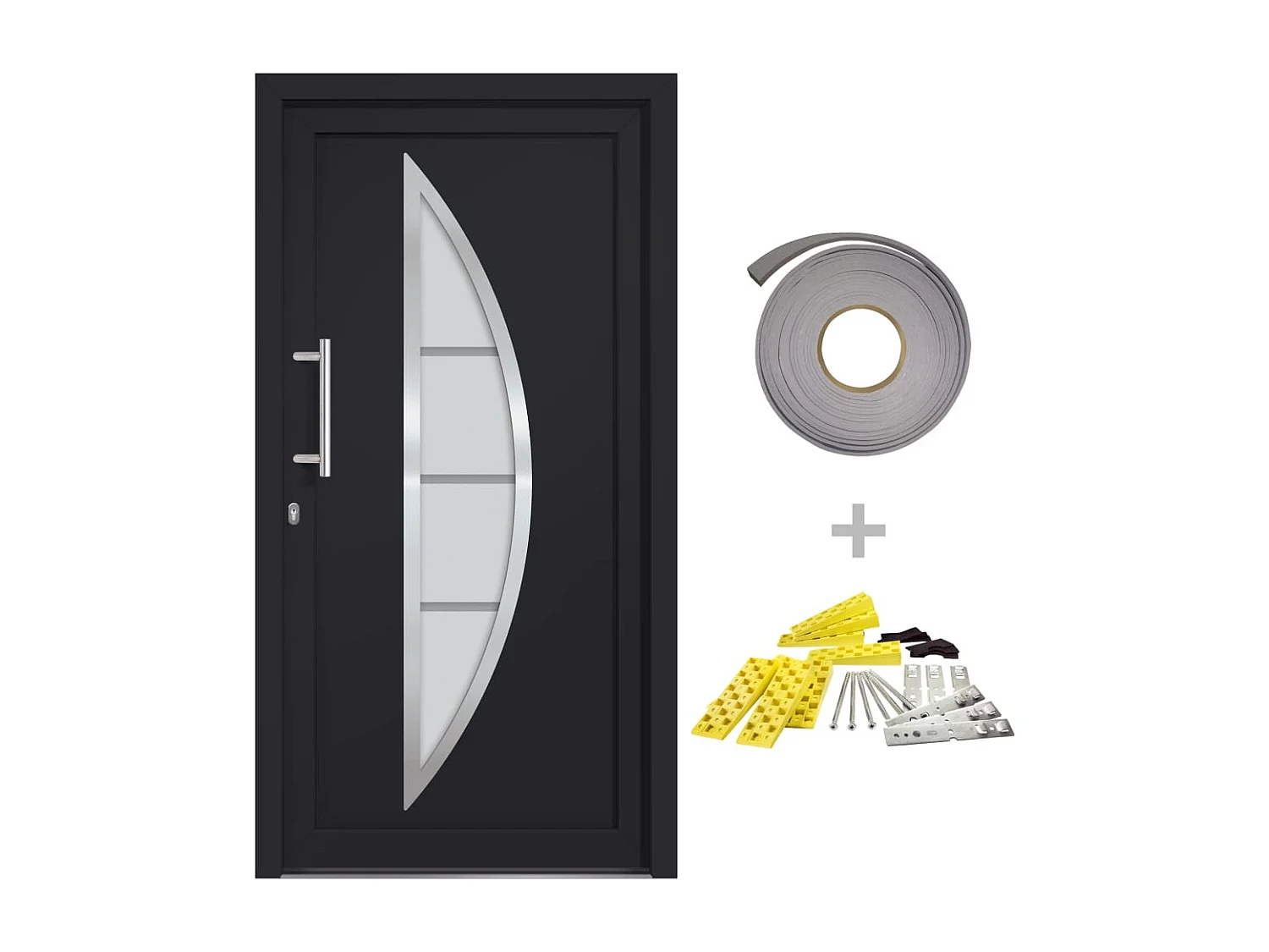 Porte d'entrée Anthracite 98x208 cm