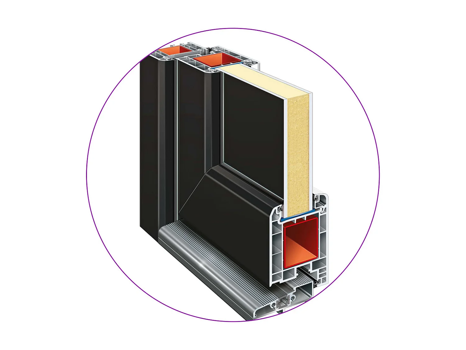 Porte d'entrée Anthracite 98x208 cm