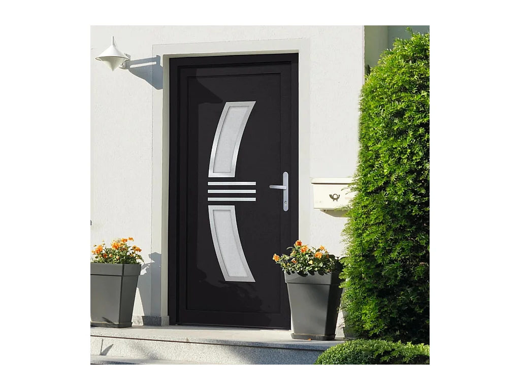 Porta d'ingresso antracite 88x200 cm PVC