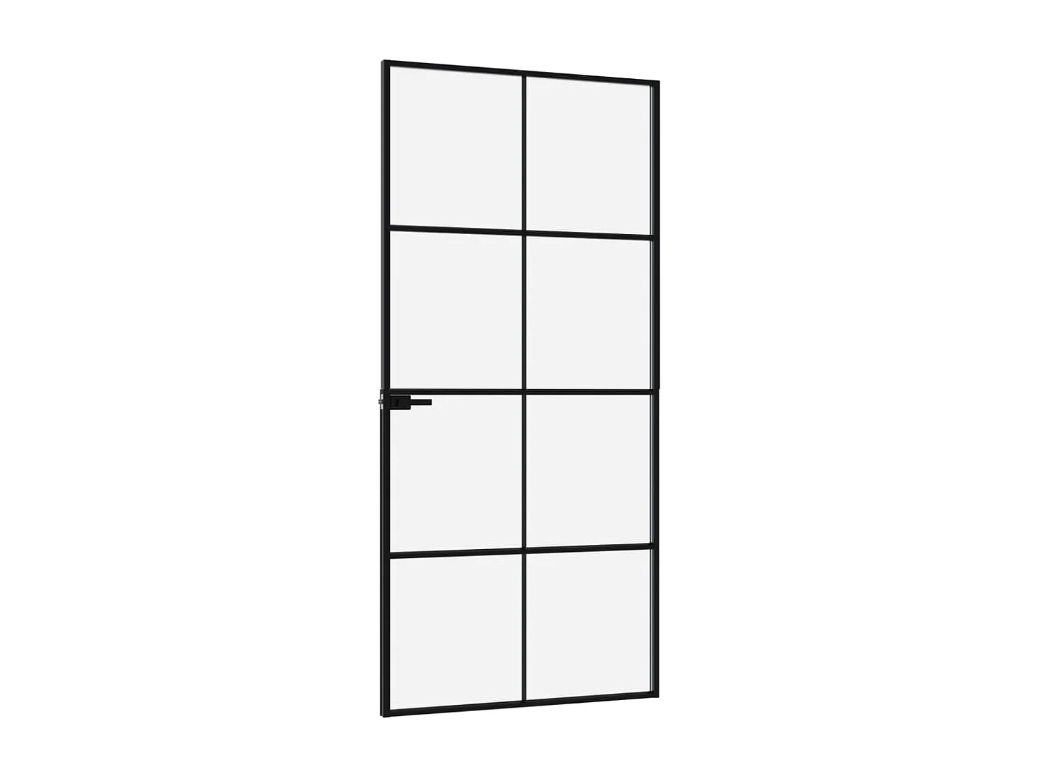 Porte d'intérieur Noir 93x201,5 cm Trempé verre aluminium fin