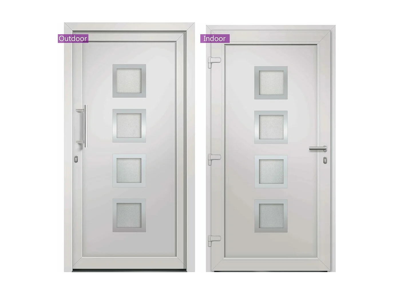 Porte d'entrée Blanc 98x190 cm