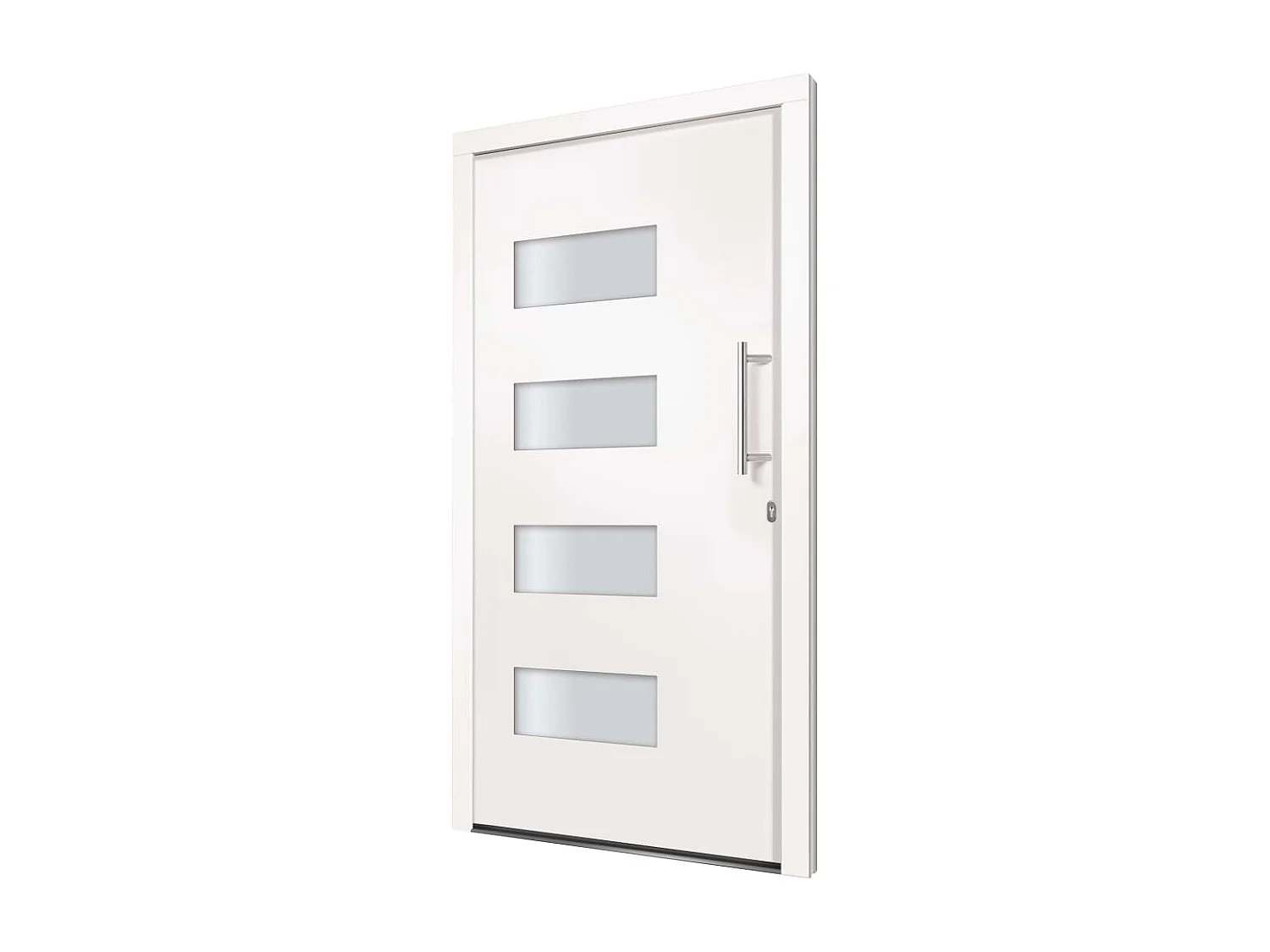 Porta d'ingresso Alluminio e PVC Bianca 100x200 cm