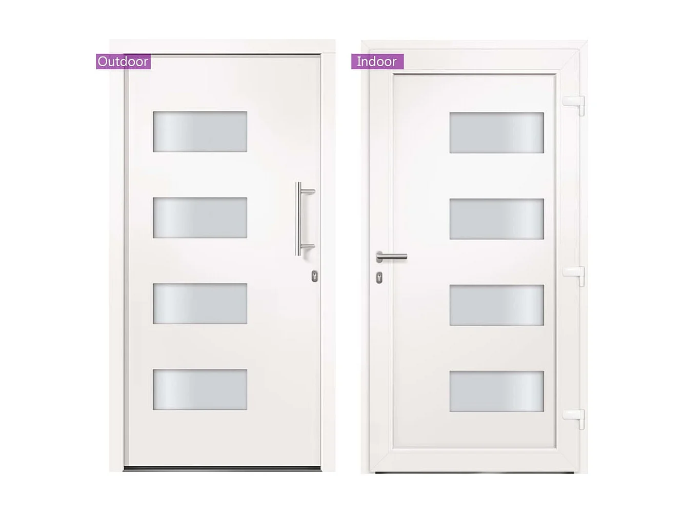 Porta d'ingresso Alluminio e PVC Bianca 100x200 cm