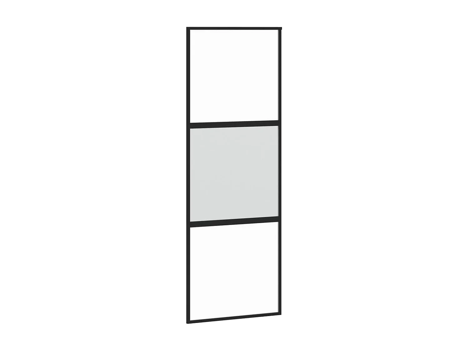 Schwarze Schiebetür 76x205 cm aus gehärtetem Aluminiumglas