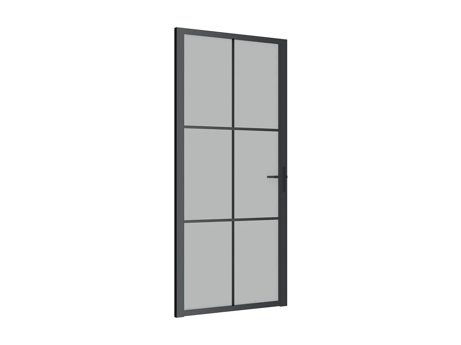 Porte intérieure 93x201,5 cm Noir Verre mat et aluminium