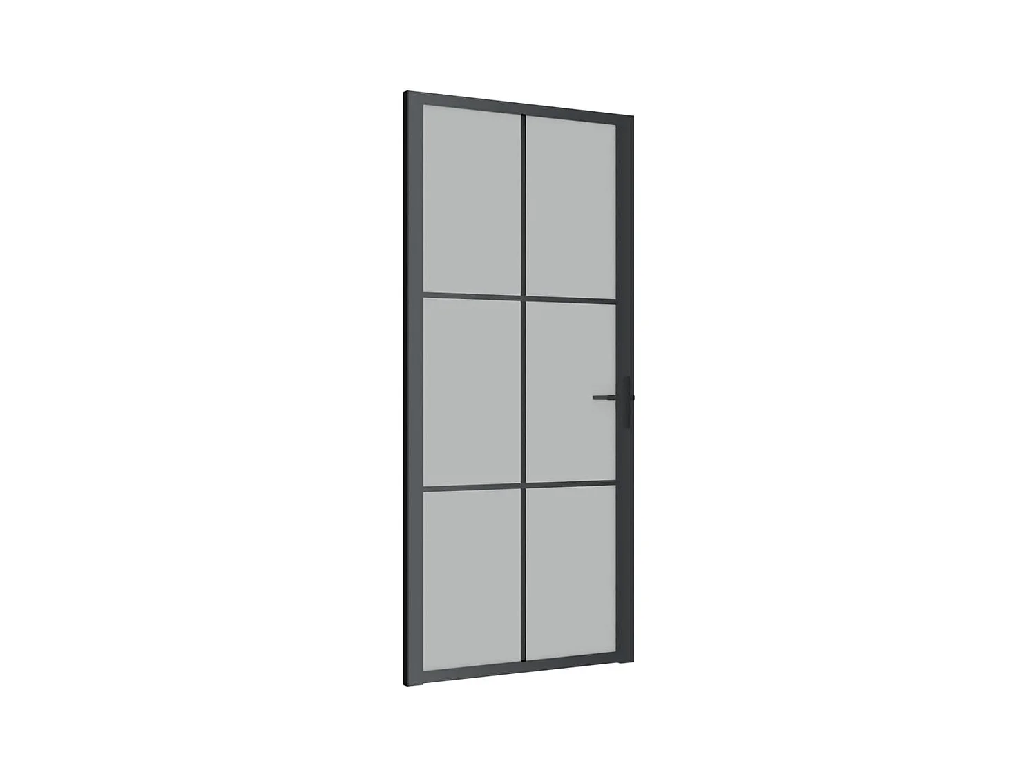 Porte intérieure 93x201,5 cm Noir Verre mat et aluminium