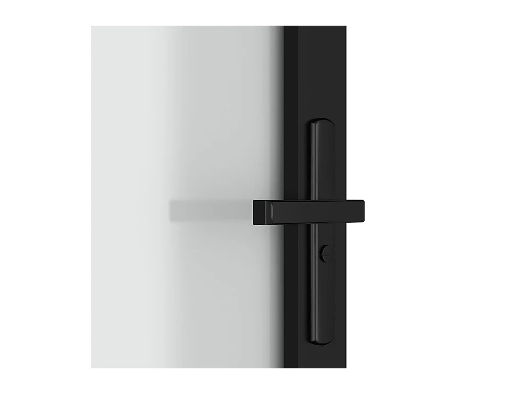 Porte intérieure 93x201,5 cm Noir Verre mat et aluminium