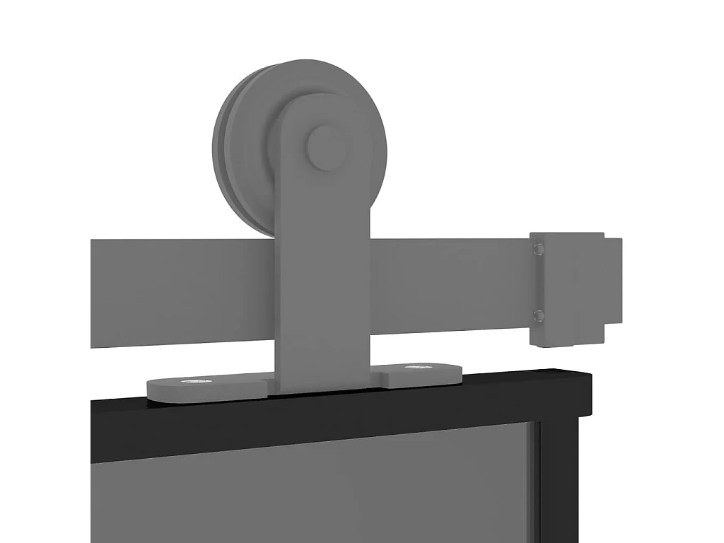 Schwarze Schiebetür 90x205 cm aus gehärtetem Aluminiumglas