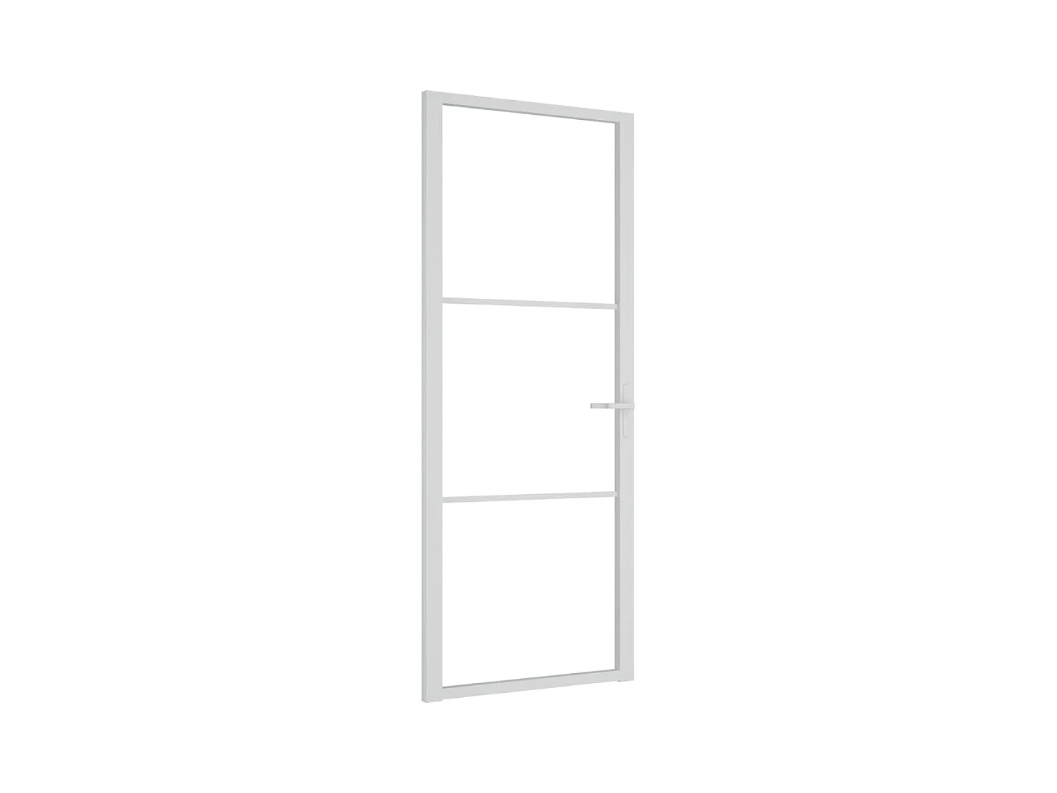 Porte intérieure 83x201,5 cm Blanc Verre ESG et aluminium