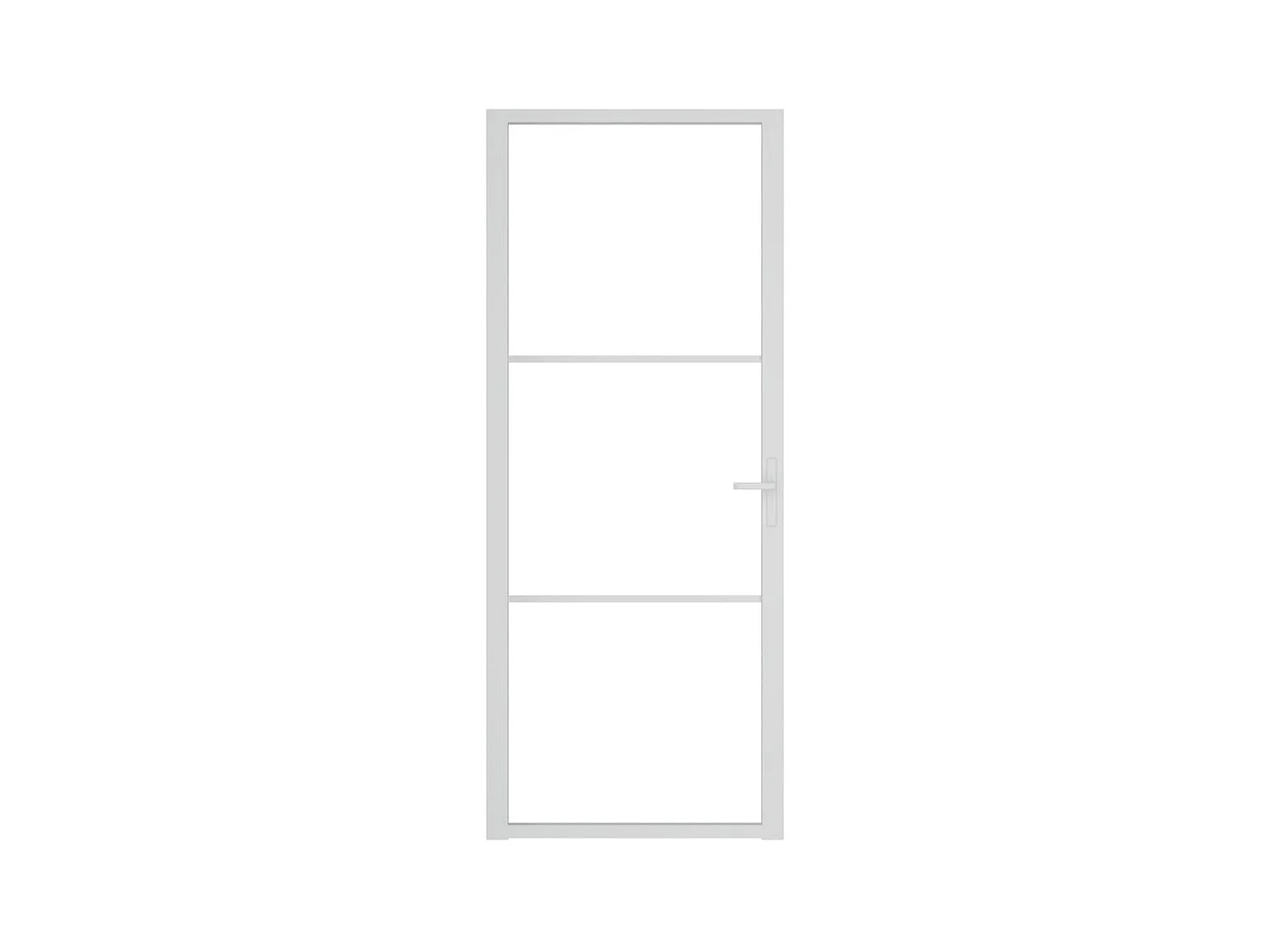 Porte intérieure 83x201,5 cm Blanc Verre ESG et aluminium