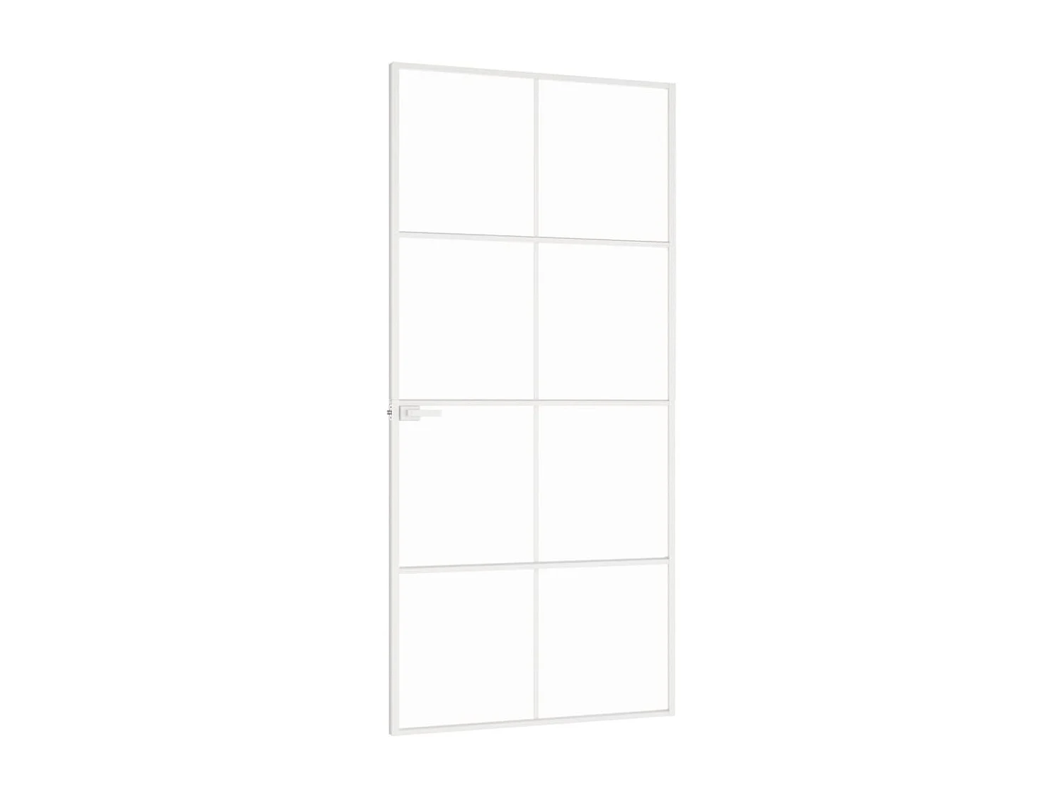 Innentür Weiß 93x201,5 cm Gehärtetes dünnes Aluminiumglas