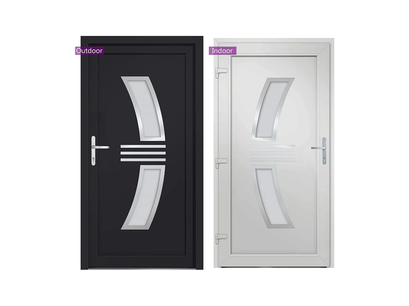 Porta d'ingresso antracite 88x200 cm PVC