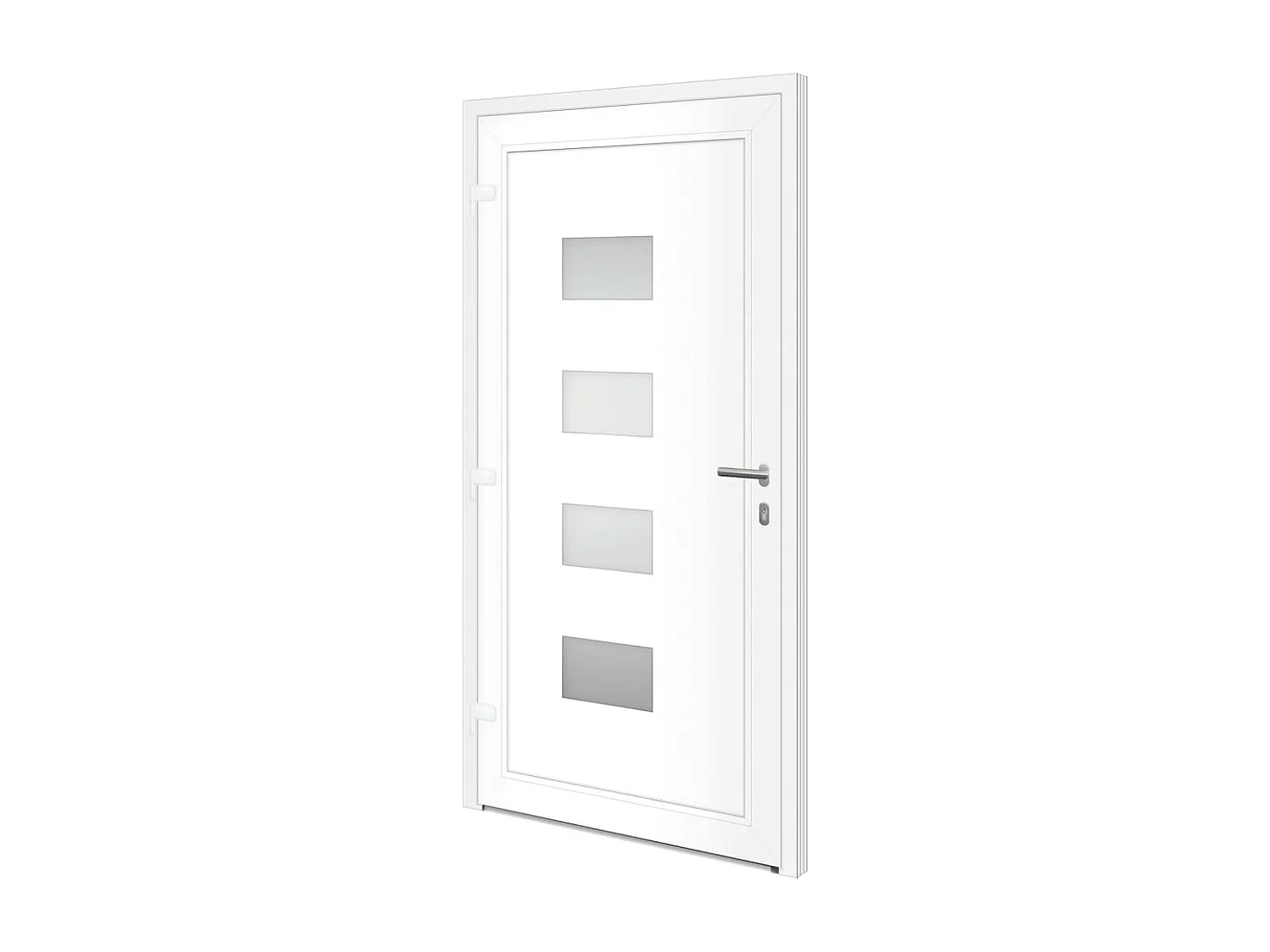 Porte d'entrée Blanc 110x210 cm Aluminium et PVC