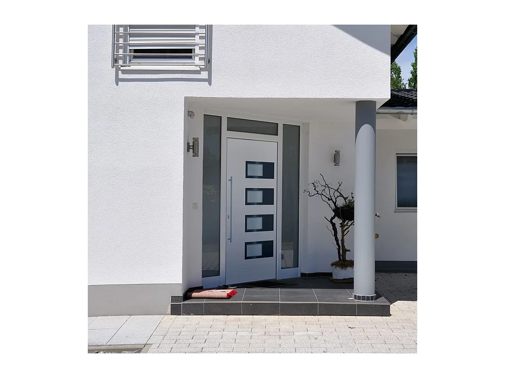Porta d'ingresso Bianca 110x210 cm Alluminio e PVC