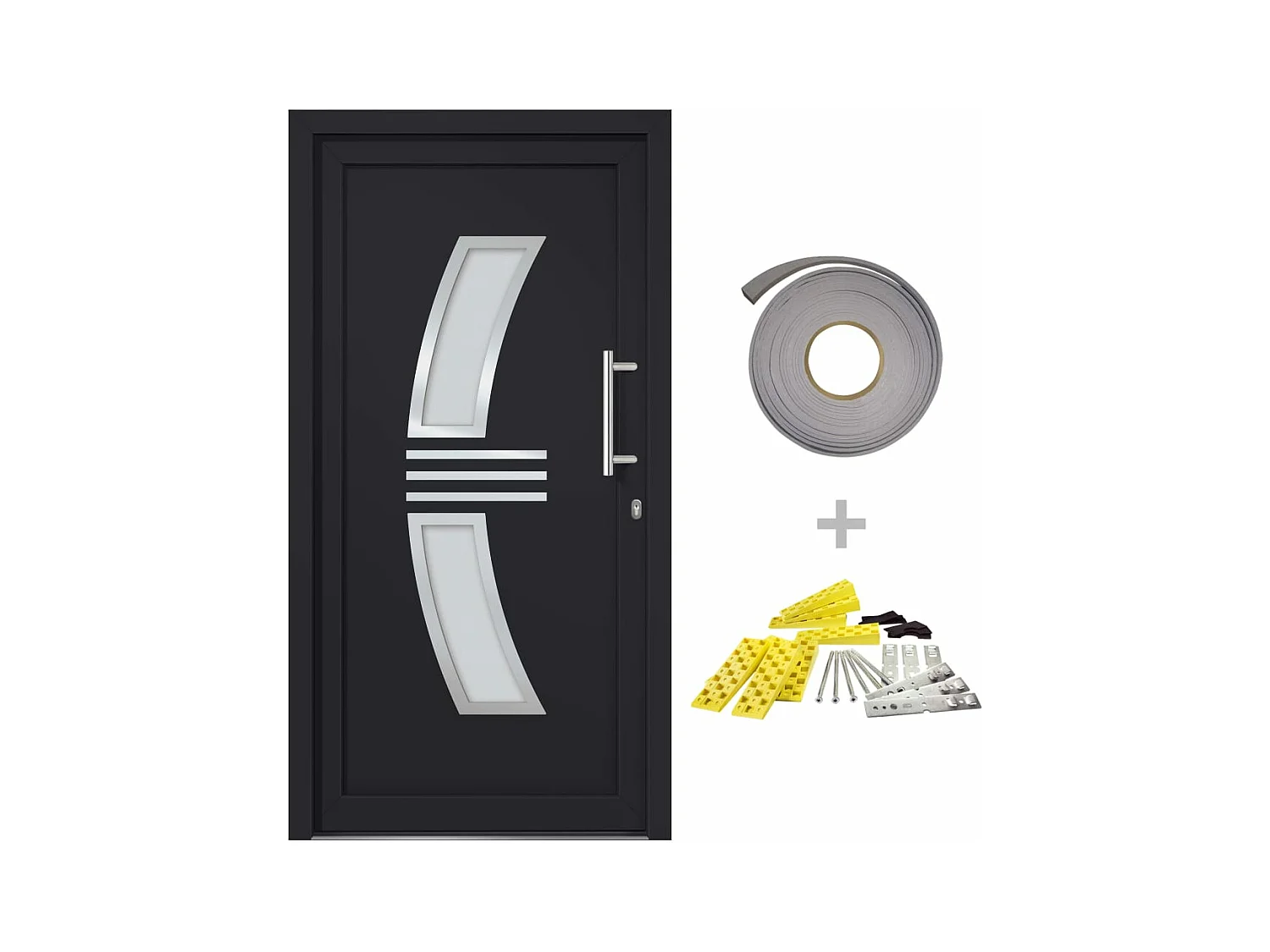 Antraciet toegangsdeur 108x208 cm