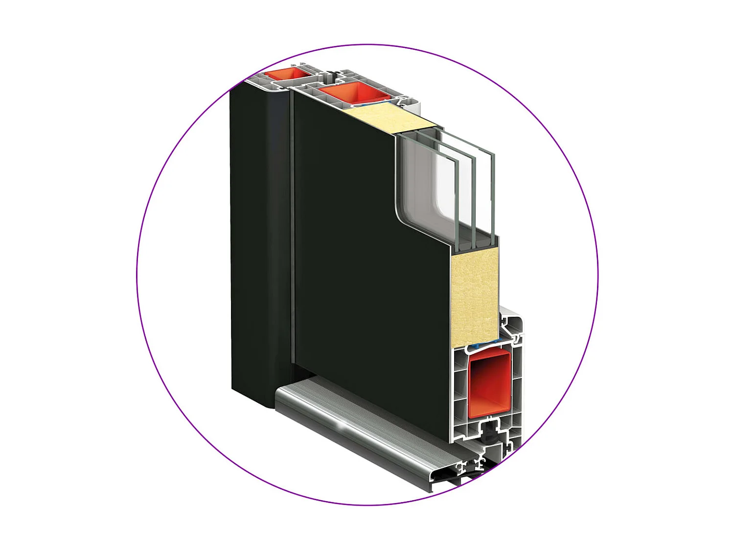 Antraciet toegangsdeur 108x208 cm