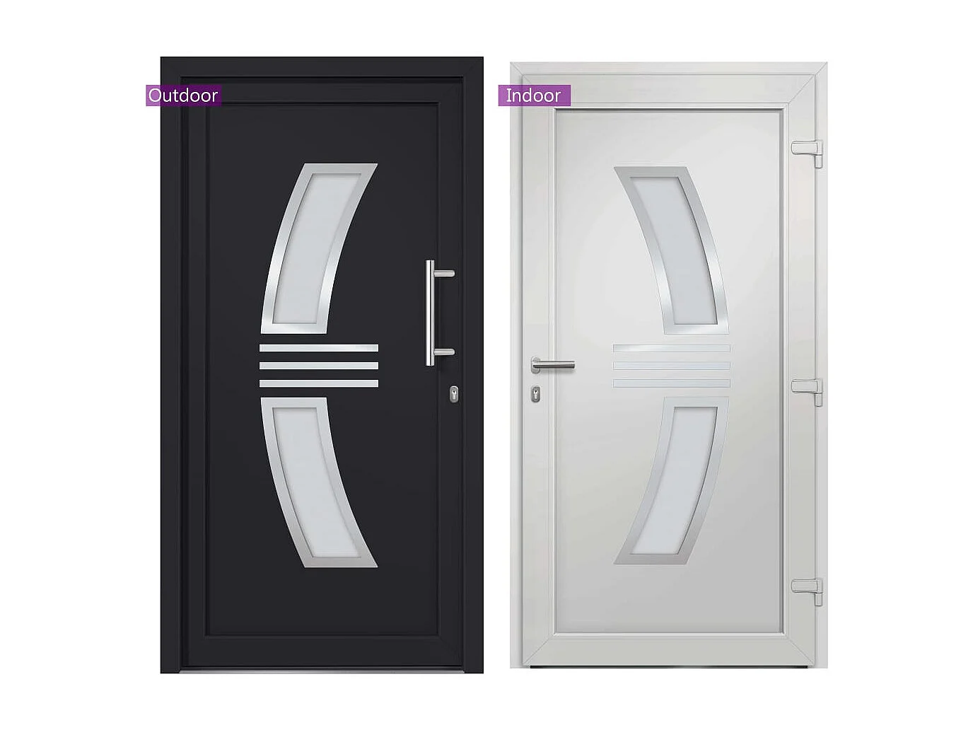 Porte d'entrée Anthracite 108x208 cm