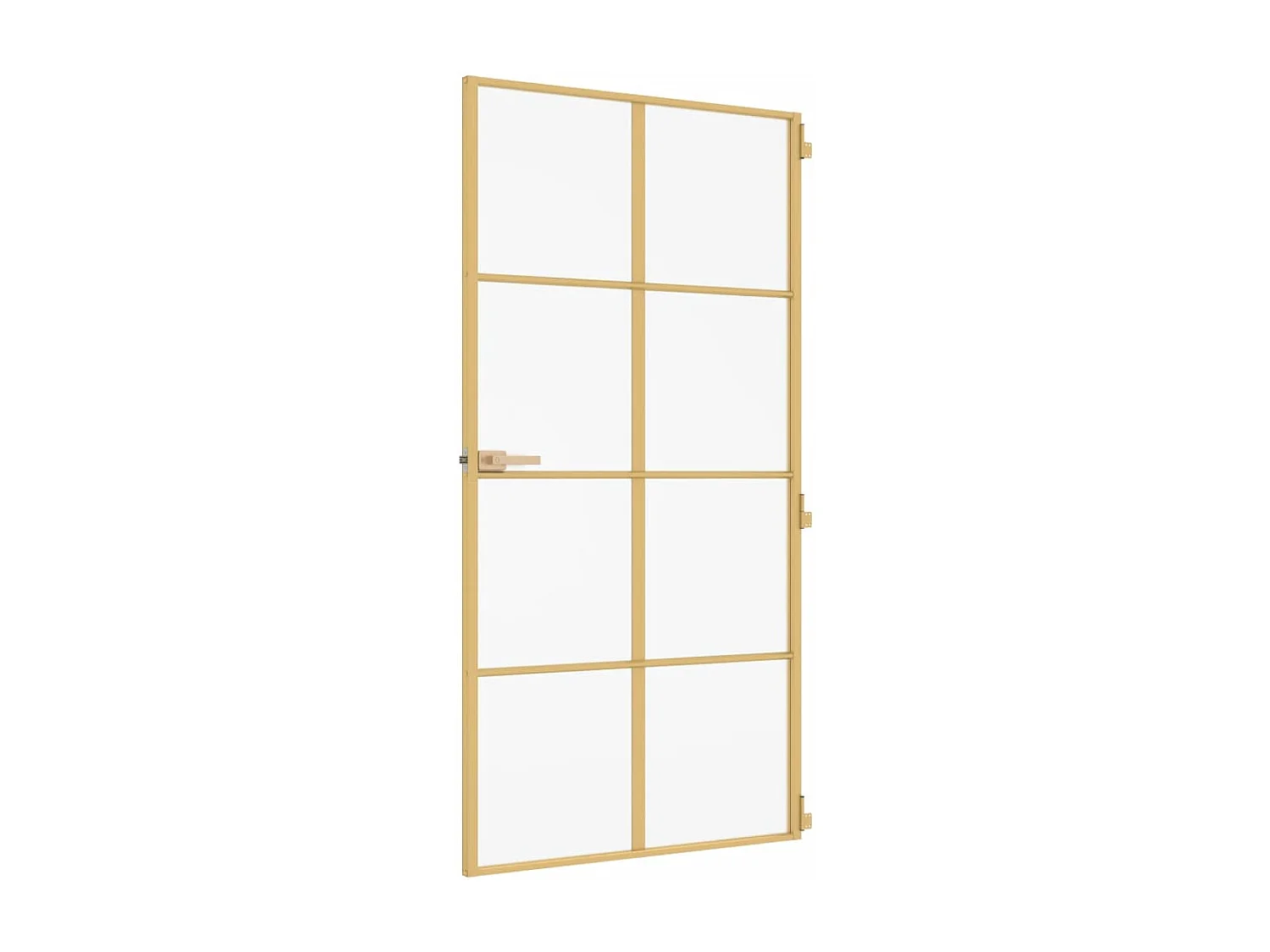 Puerta interior de aluminio de vidrio templado dorado fino