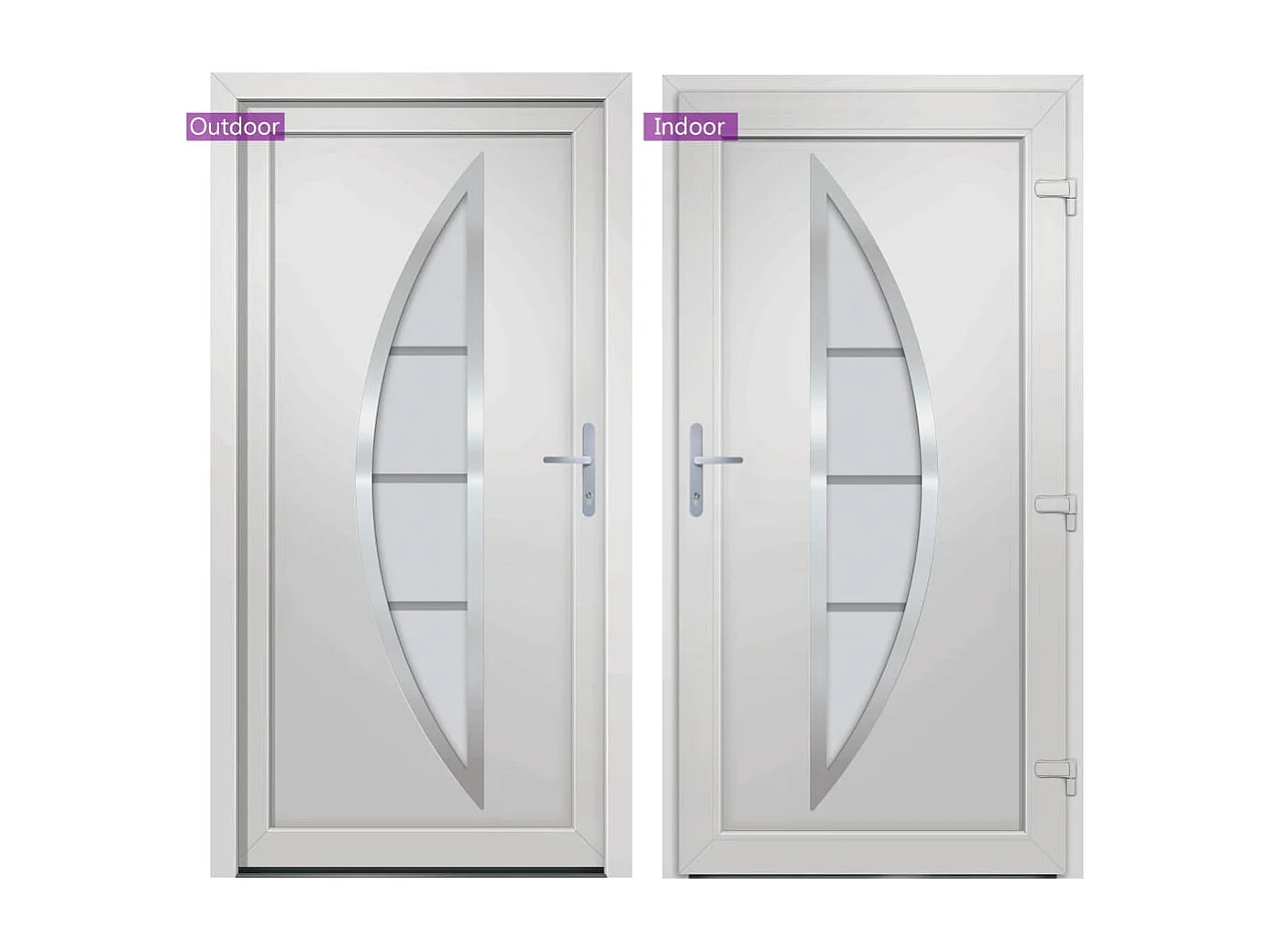 Porte d'entrée Blanc 98x208 cm PVC