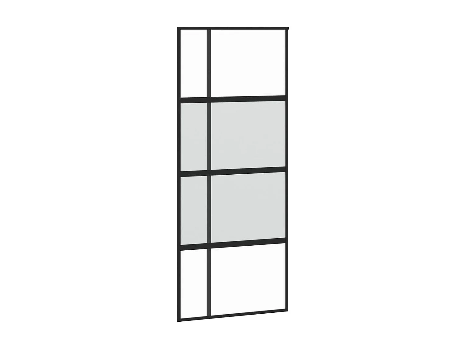 Porte coulissante noir 90x205 cm verre trempé aluminium