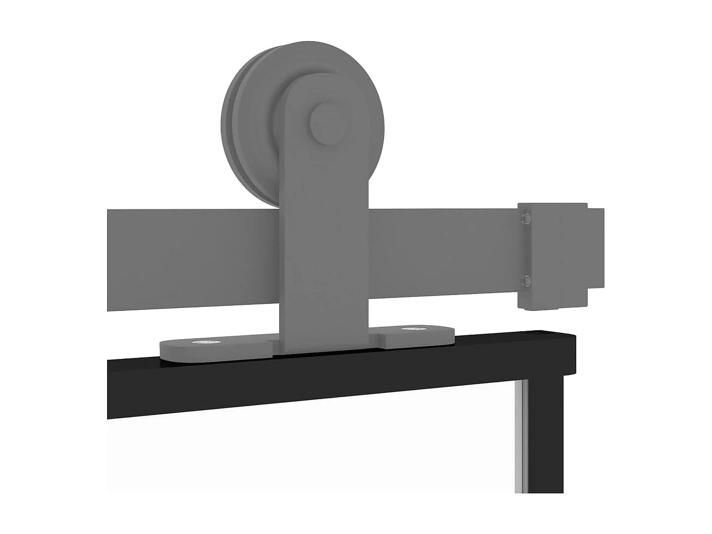 Porte coulissante noir 90x205 cm verre trempé aluminium