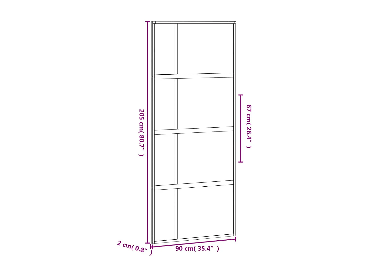 Porte coulissante noir 90x205 cm verre trempé aluminium