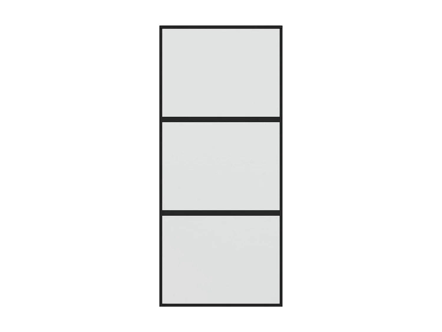 Porte coulissante noir 90x205 cm verre trempé aluminium