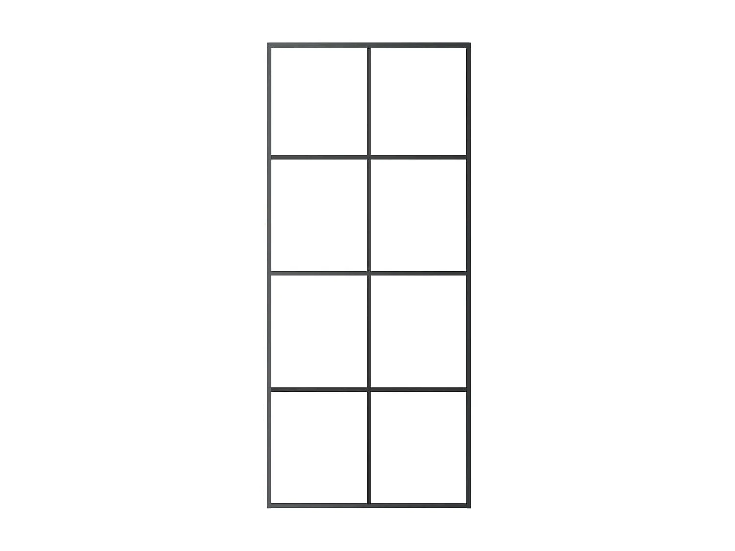 Porte coulissante noir 90x205 cm verre ESG et aluminium