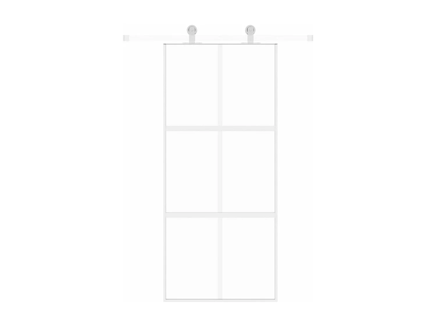 Porte coulissante blanc 90x205 cm verre trempé aluminium